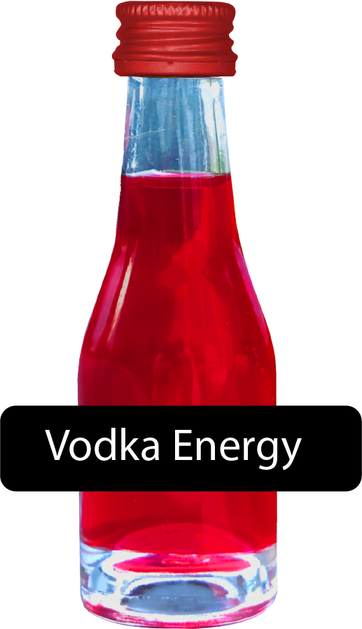 Eigen Logo op Shotjes - Vodka Energy Shooters, 10% Alc.
